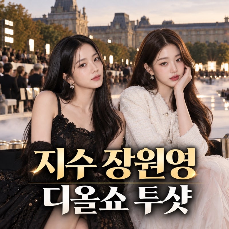 지수 장원영 디올쇼 투샷 화제, 파리 패션위크에서 만난 두 사람 스타일 비교