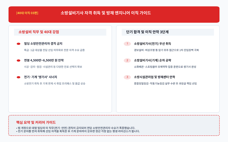 [40대 이직 03편] 소방설비기사(전기·기계) 완벽 가이드: 빌딩 소방안전관리자 겸직 금지 대란....