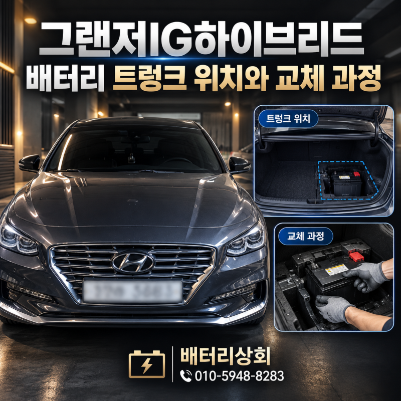 그랜저IG하이브리드 배터리 트렁크 위치와 교체 과정
