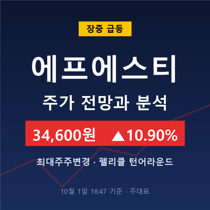 에프에스티 주가 전망과 분석 최대주주변경 공시 및 펠리클 실적 반등