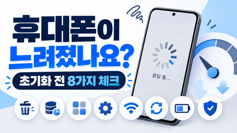 휴대폰 느려졌을 때 해결 방법, 초기화 전 확인할 8가지