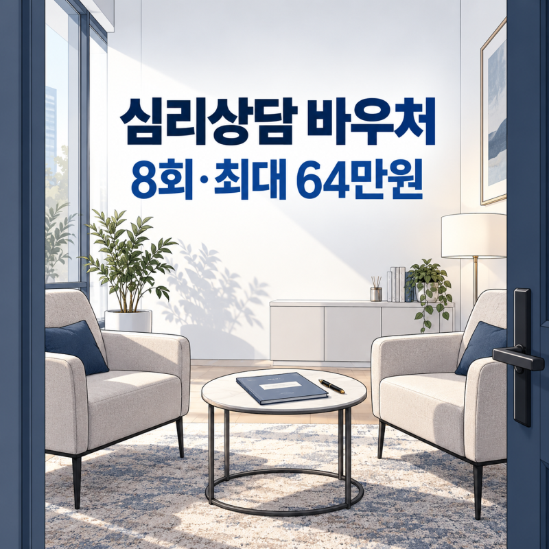 “상담 8번에 최대 64만원?” 심리상담 바우처 혜택 생각보다 크다