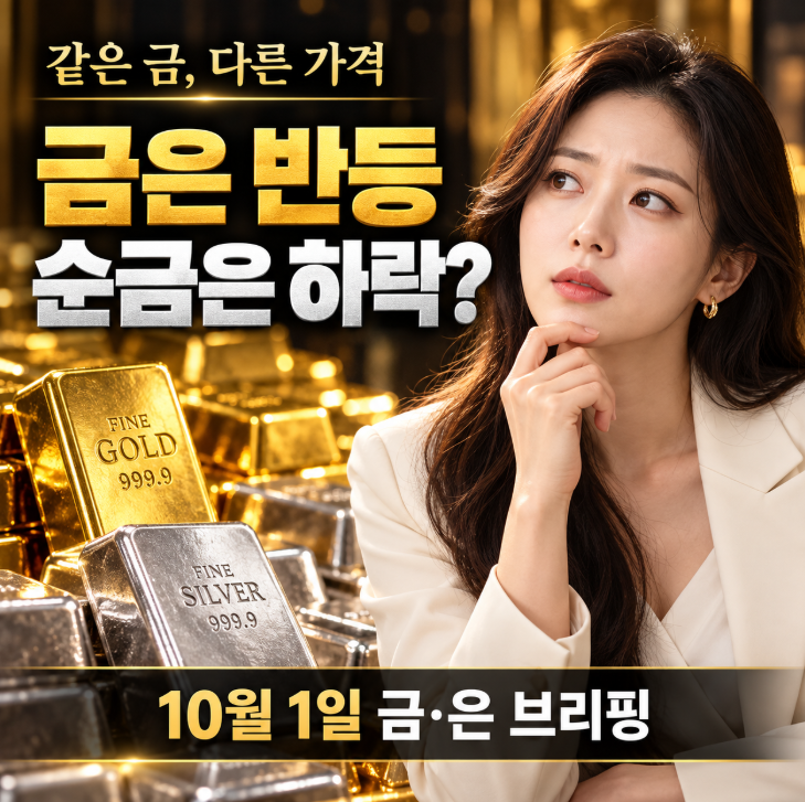 금은 올랐는데 순금 한 돈은 하락? 10월 1일 금·은 시세와 다음 변수