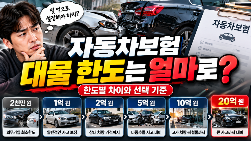 자동차보험 대물 한도는 얼마로 설정해야 할까?｜2억·5억·10억 한도별 차이