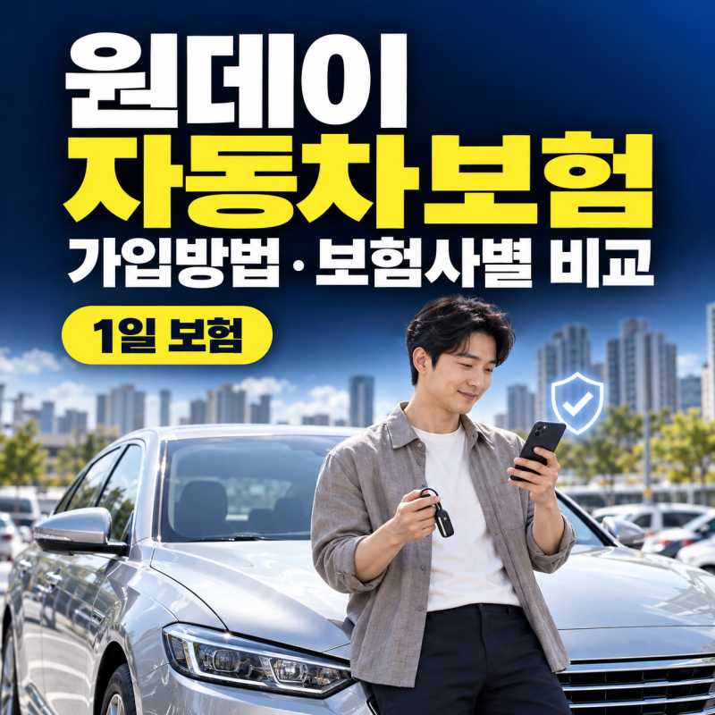 "원데이 자동차보험" 가입방법 | 보험사별 가입 조건 | 1일 보험료 비교 방법