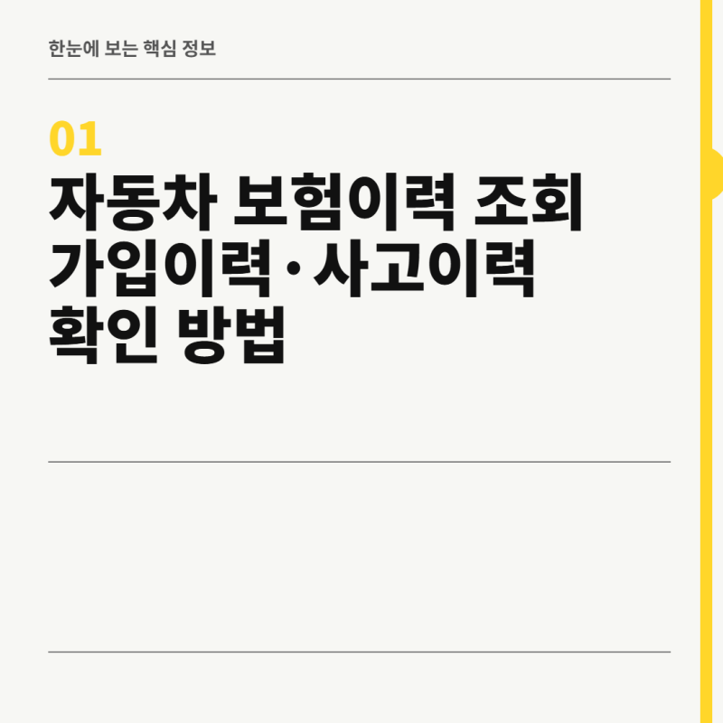 자동차 보험이력 조회 가입이력·사고이력 확인 방법