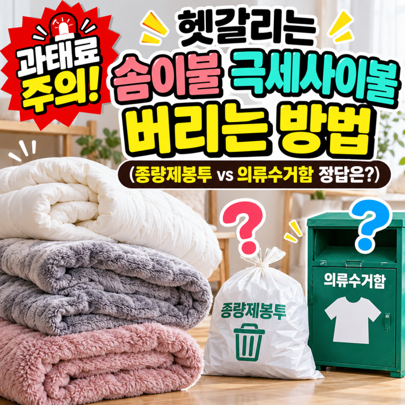 과태료 주의! 헷갈리는 솜이불 극세사이불 버리는 방법 (종량제봉투 vs 의류 수거함 정답은?)