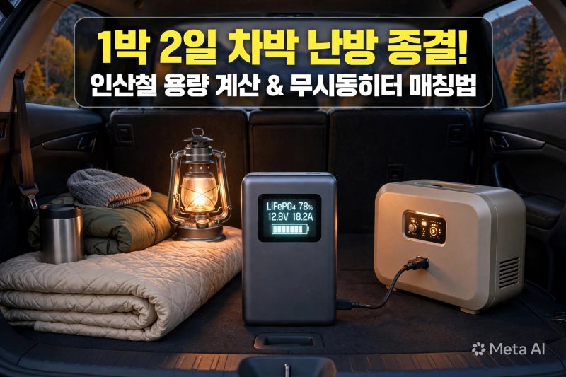 1박 2일 차박 인산철 파워뱅크 용량 계산법과 무시동히터 매칭 가이드