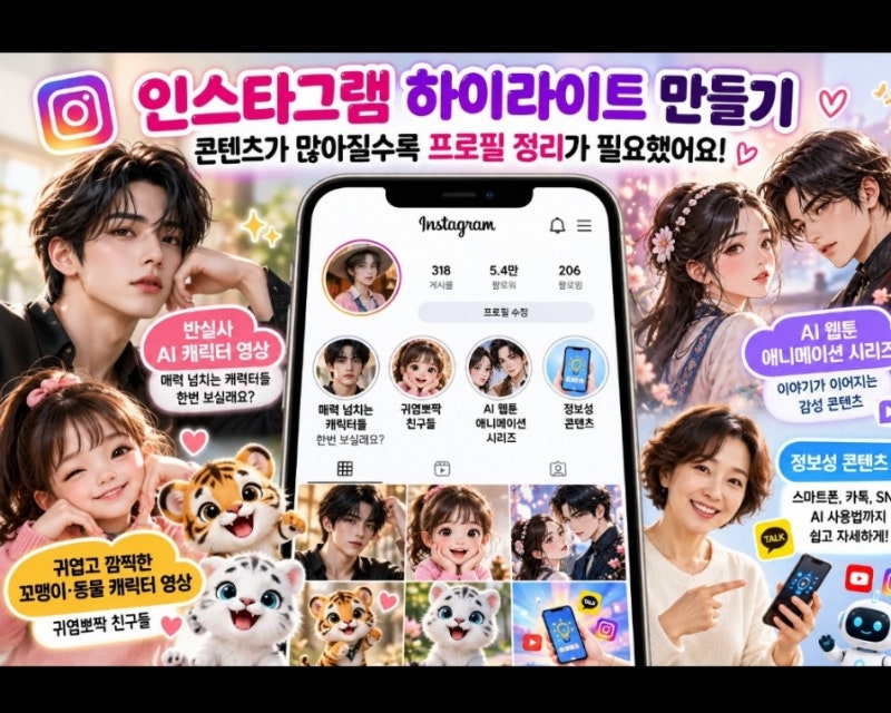 ♦️인스타그램 하이라이트 만들기* 콘텐츠가 많아질수록 프로필 정리가 필요했다.