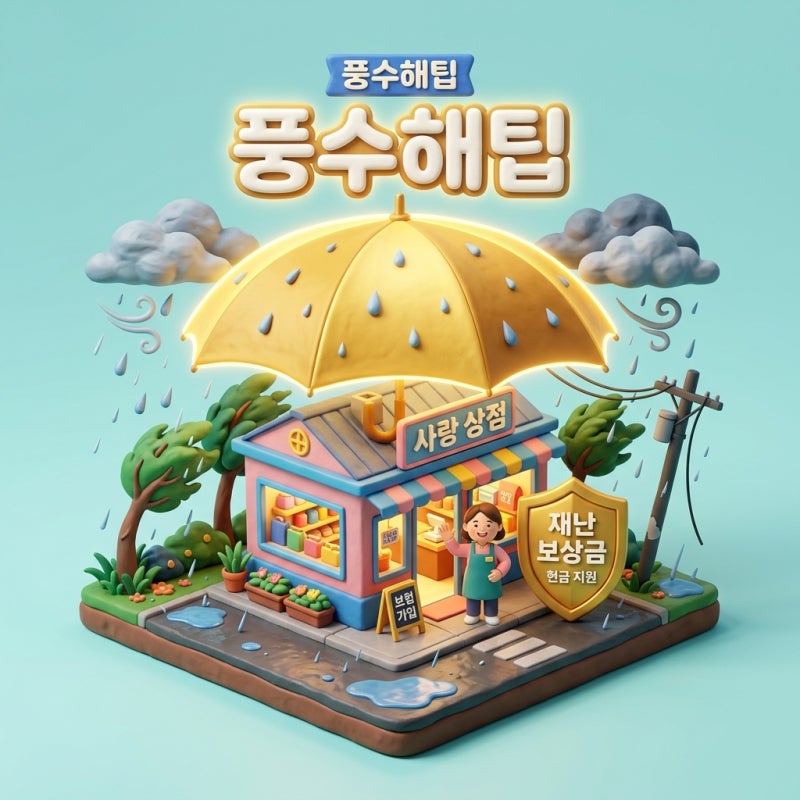 내 돈 0원으로 태풍·침수 수억 원 보상! 소상공인·자영업자 '풍수해보험' 보험료 최대 100% 정....
