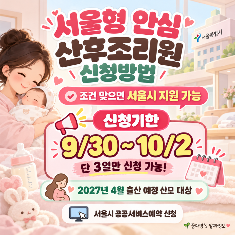 서울형 안심 산후조리원 신청 방법 | 신청기일&조건 확인필수!