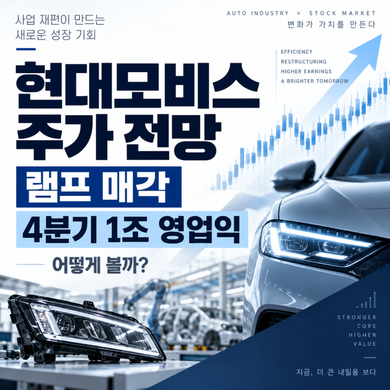 현대모비스 주가 전망, 램프 매각과 4분기 1조 영업익 어떻게 볼까?
