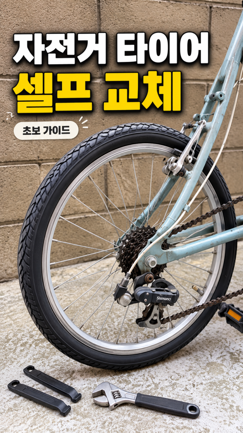 자전거 타이어 셀프 교체 방법 자전거 타이어 펑크 나면 통째로 교체 하세요!