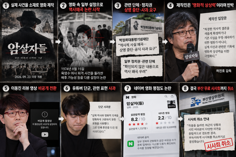 암살자들 논란, 결국 부산 무료 시사회까지 취소됐다…대체 무슨 일이 있었나