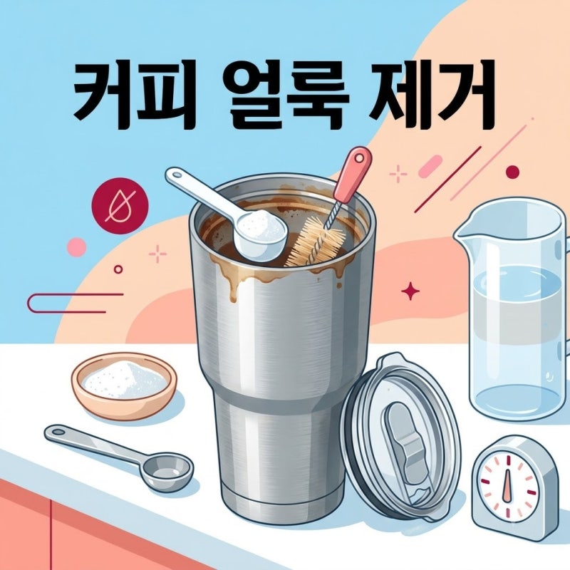 텀블러 내부 커피 찌든 때 과탄산소다 세척 시간, 담아두는 시간의 차이