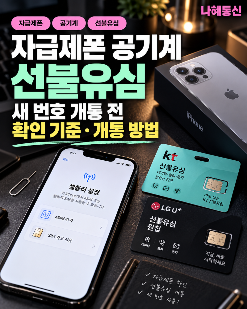 자급제폰 공기계 선불유심, 새 번호 개통 전 확인할 기준과 개통 방법