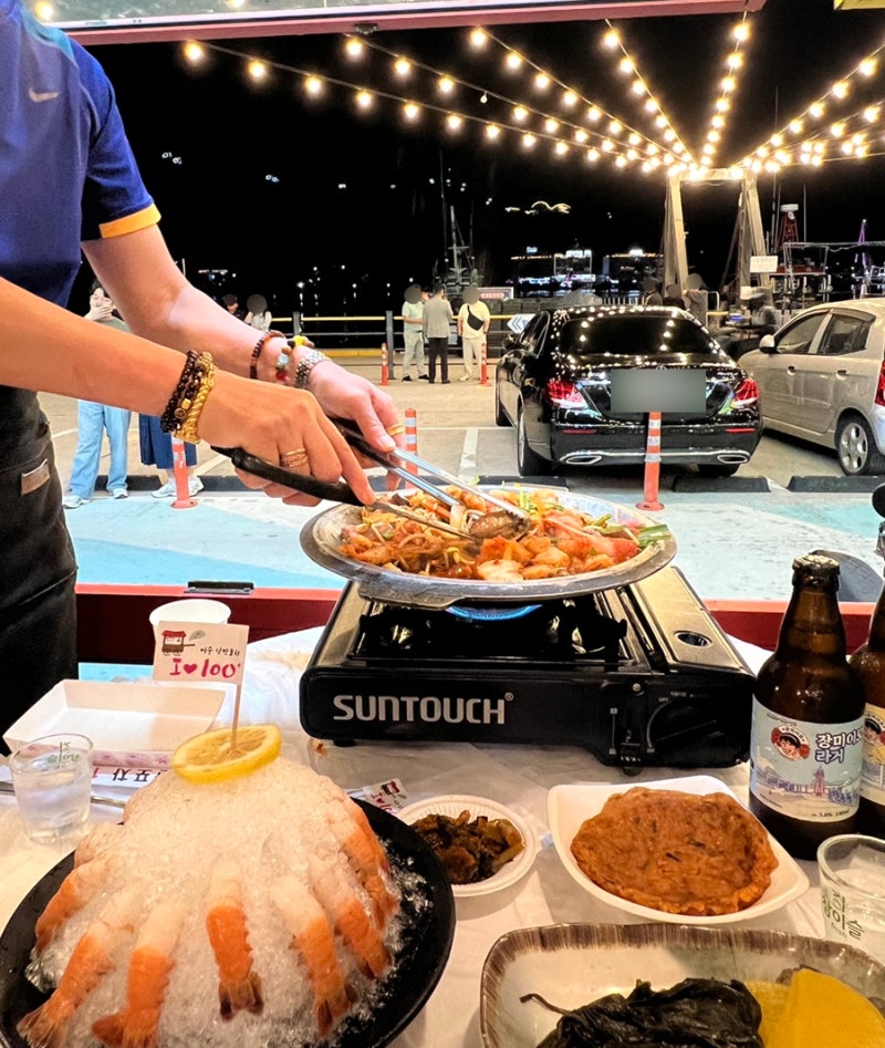 여수 낭만포차거리 맛집 해물삼합 / 밤바다 보이는 낭만포차100도본점