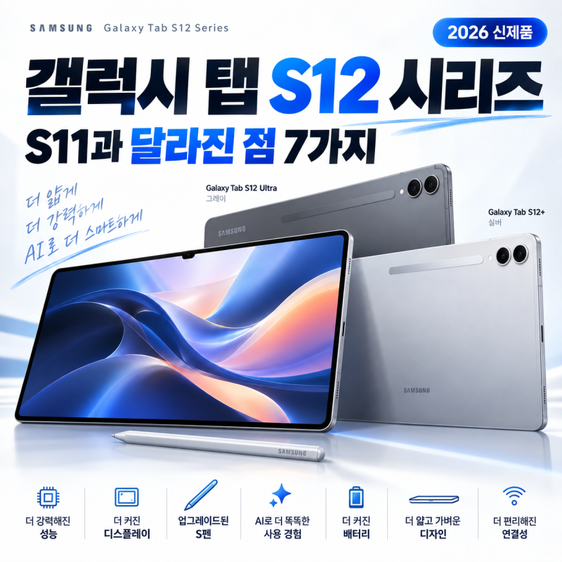 갤럭시 탭 S12 시리즈 출시, S11과 달라진 점 7가지