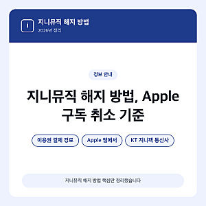 지니뮤직 해지 방법, Apple 구독 취소 기준