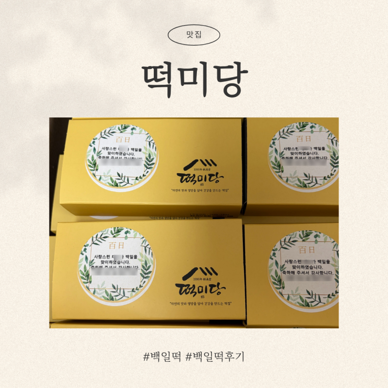 대전 탄방동 떡미당에서 백일떡 저렴하게 맞춘 후기