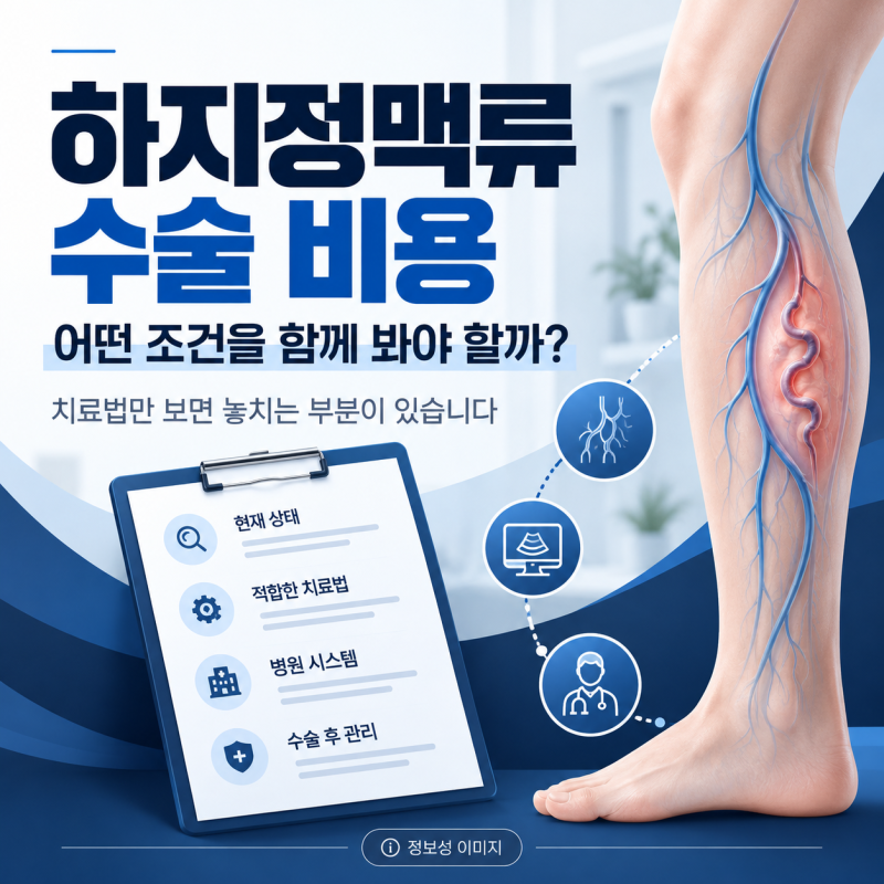 하지정맥류 수술 비용, 치료법만 보고 비교하면 놓치는 부분이 있습니다