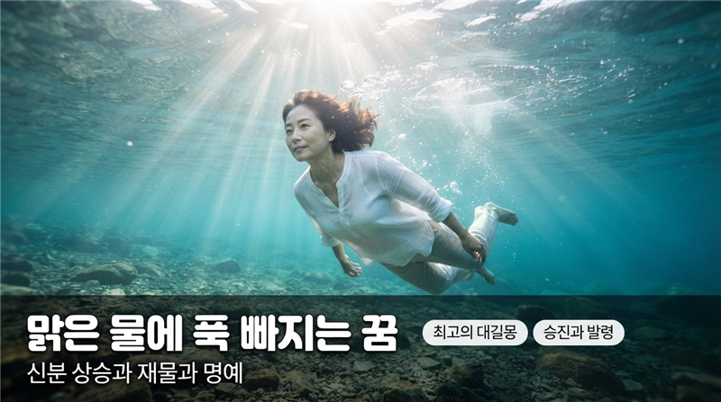 맑은 물에 빠지는 꿈 해몽 바다 강물 수영과 재물운 명예 길몽 총정리!