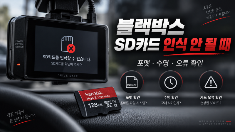 블랙박스 SD카드 인식 안 될 때｜포맷·수명·오류 확인 방법 10가지