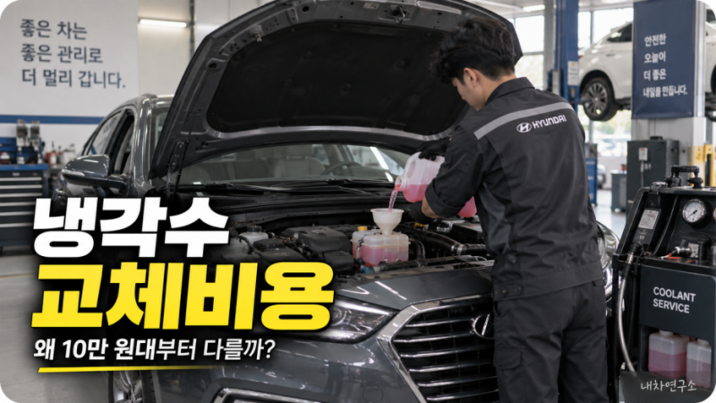 냉각수 교체비용, 10만 원대인데 왜 40만 원 견적도 나올까? 드레인·순환식 차이부터 보세요