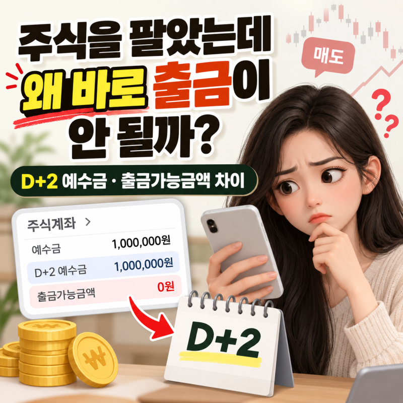 주식을 팔았는데 왜 바로 출금이 안 될까? D+2 예수금·출금가능금액 차이