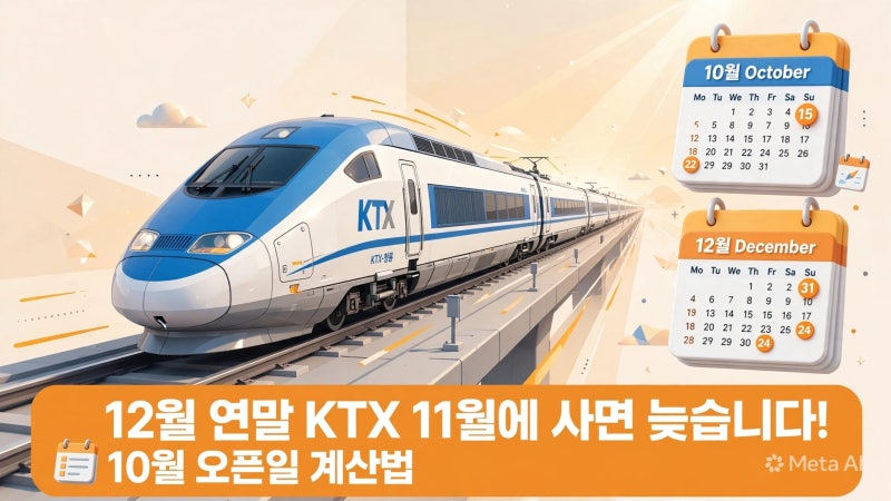 12월 KTX 연말 기차표 2개월 전 예매 오픈일 계산과 코레일+ 꿀팁