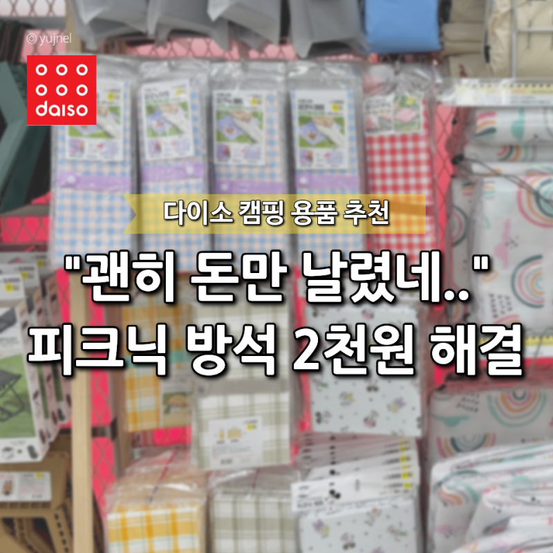 다이소 캠핑 용품 "대체 얼마나 푹신하길래..?" 1인 접이식 방석 피크닉 대란템