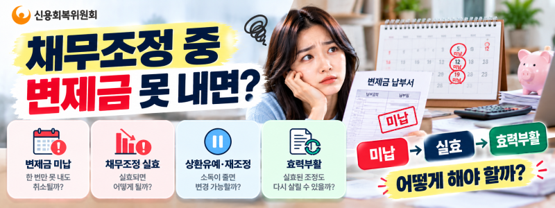 채무조정 중 변제금 못 내면 어떻게 될까? 미납·실효·효력부활 총정리