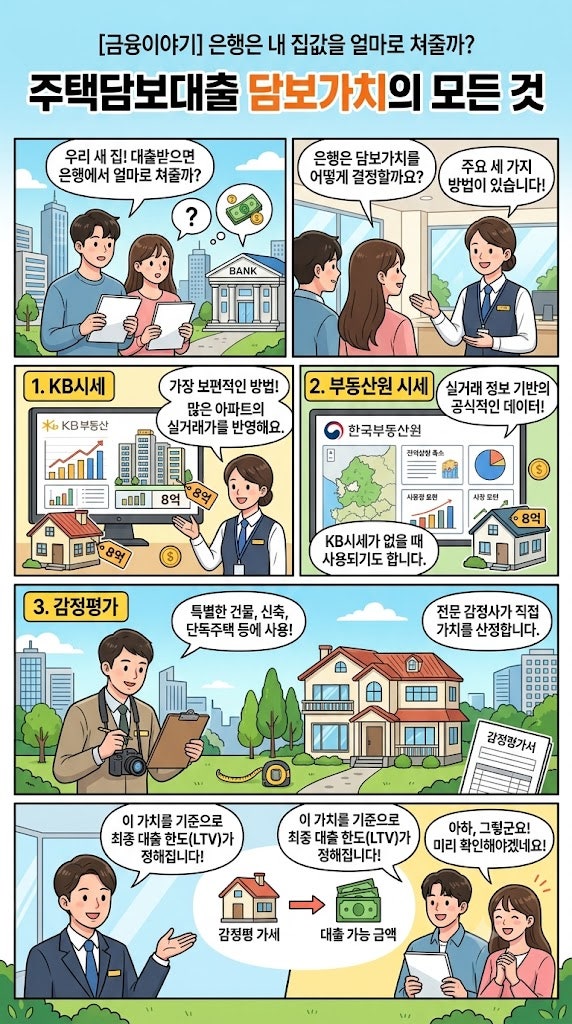 [금융이야기] 은행은 내 집값을 얼마로 쳐줄까? 주택담보대출 담보가치의 모든 것 (KB시세, 부....