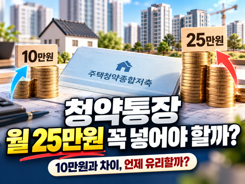 청약통장 월 25만원 꼭 넣어야 할까?