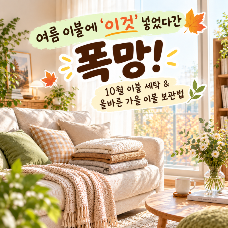 아차! 여름 이불에 '이것' 넣었다간 폭망! 10월 이불 세탁 & 올바른 가을 이불 보관법