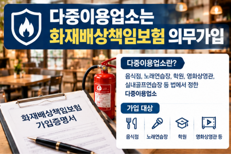상가 창업 전 확인하세요 — 다중이용업소 화재배상책임보험 가입 의무