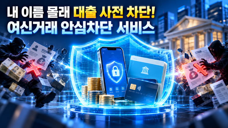 "내 이름으로 몰래 대출받는 사기 원천 차단!" 405060을 위한 '여신거래 안심차단 서비스' 신청....