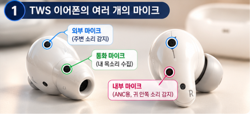 TWS 이어폰에는 왜 마이크가 여러 개 있을까?