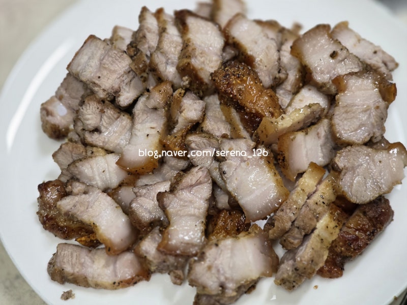 통삼겹 에어프라이어 통오겹살 구이 오겹살 에어프라이어 요리