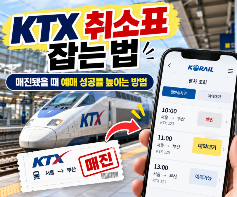 KTX 취소표 잡는 법｜매진됐을 때 예약대기부터 예매 방법까지