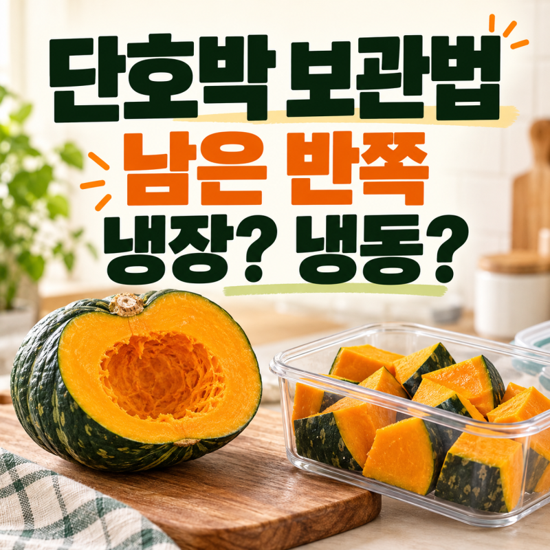 단호박 보관법, 반만 썼는데 나머지는 냉장할까 냉동할까?