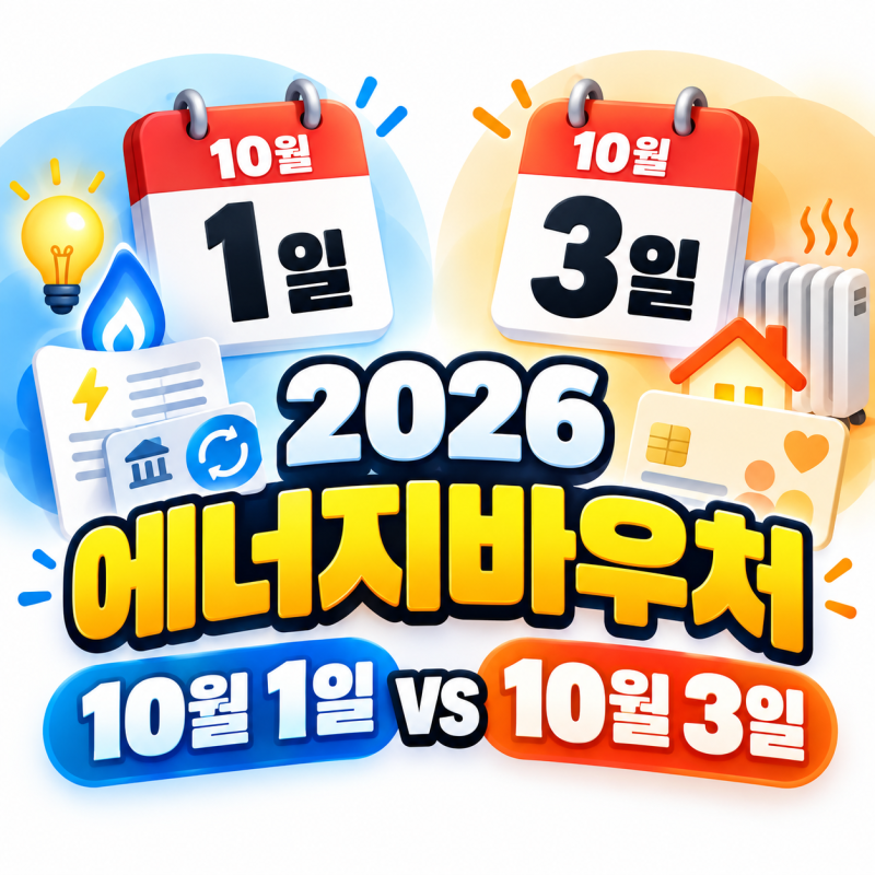 2026 에너지바우처 사용기간, 동절기 요금차감은 10월 1일·실물카드는 왜 10월 3일부터일까