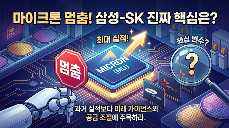 사상 최대 실적에도 주가는 멈춰 섰다 — 마이크론이 삼성전자·SK하이닉스에 던진 진짜 화두