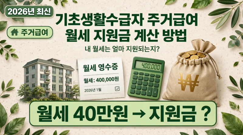 기초생활수급자 월세 지원금 신청 및 계산 총정리 I 내 지원금은 얼마?