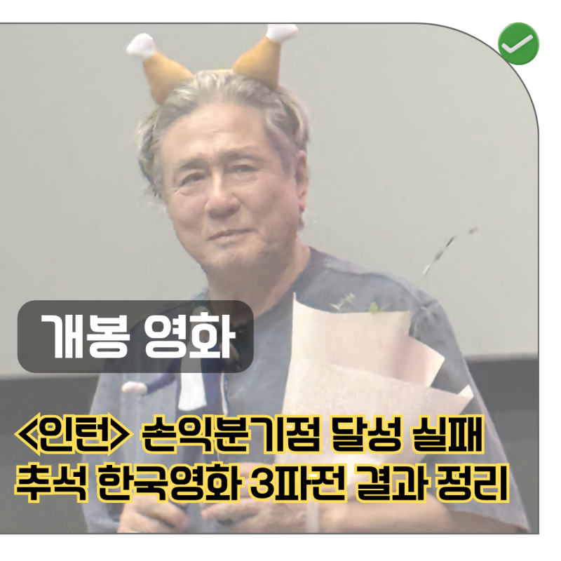 은 100만 문턱 못 넘는다, 추석 3파전 영화 손익분기점 최종 결산