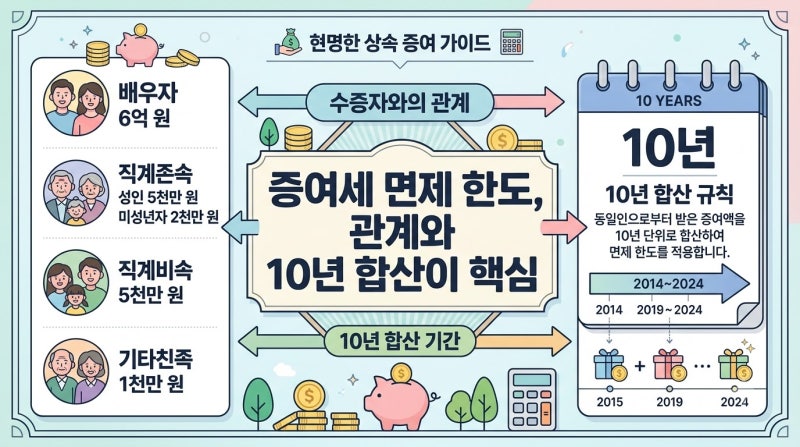 증여세 면제한도, 성년 자녀 5천만 원·신혼 1억 5천만 원을 따지는 순서