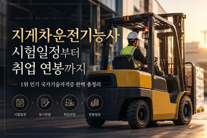 지게차운전기능사 시험일정부터 취업 연봉까지: 1위 인기 국가기술자격증 완벽 총정리