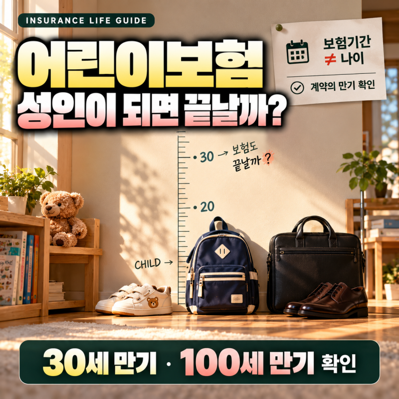 어린이보험은 성인이 된 뒤에도 유지할 수 있을까요? 자녀보험 가입기간·만기·성인 전환 전....