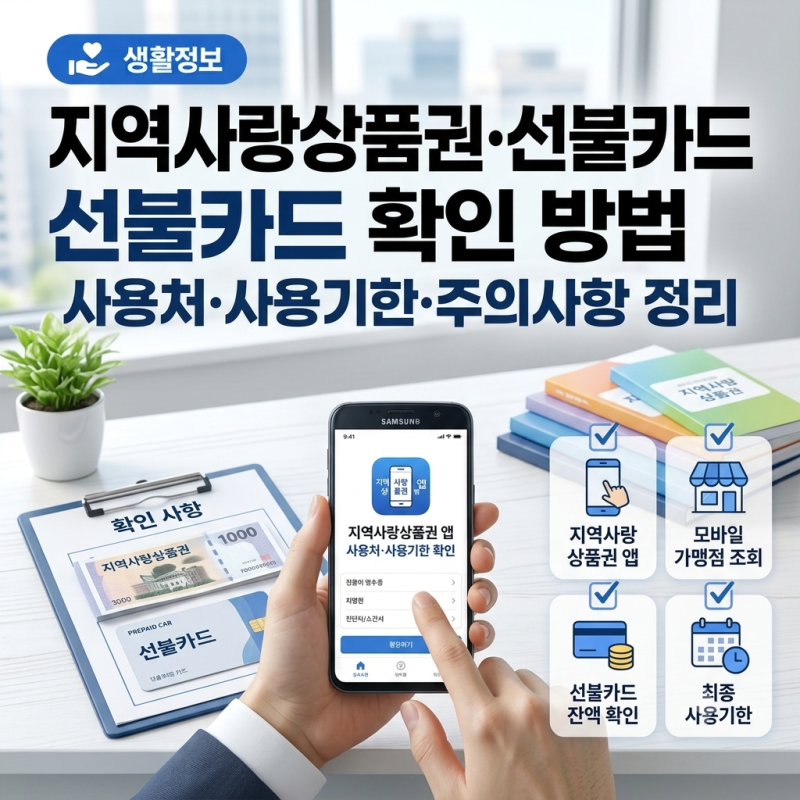 지역사랑상품권과 선불카드 지원금 사용처·사용기한 확인하는 법