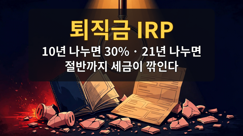 퇴직금 IRP, 깨기 전에 알아야 할 16.5% 세금폭탄의 진실! 과세이연의 구조와 조건